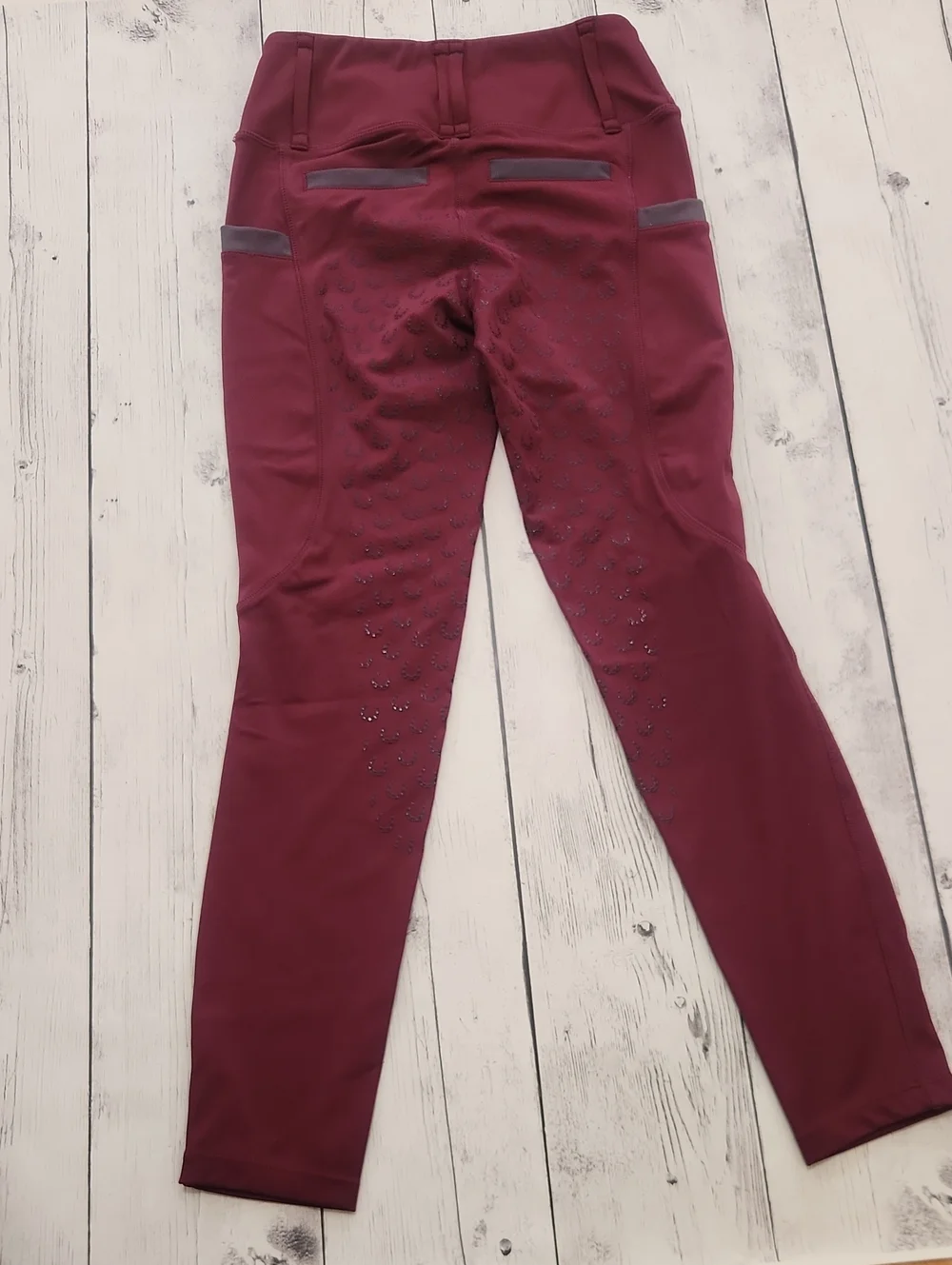 Fitst4 Kids Medium Riding Breeches Maroon & Gray Worn Maybe Once Like Brand New