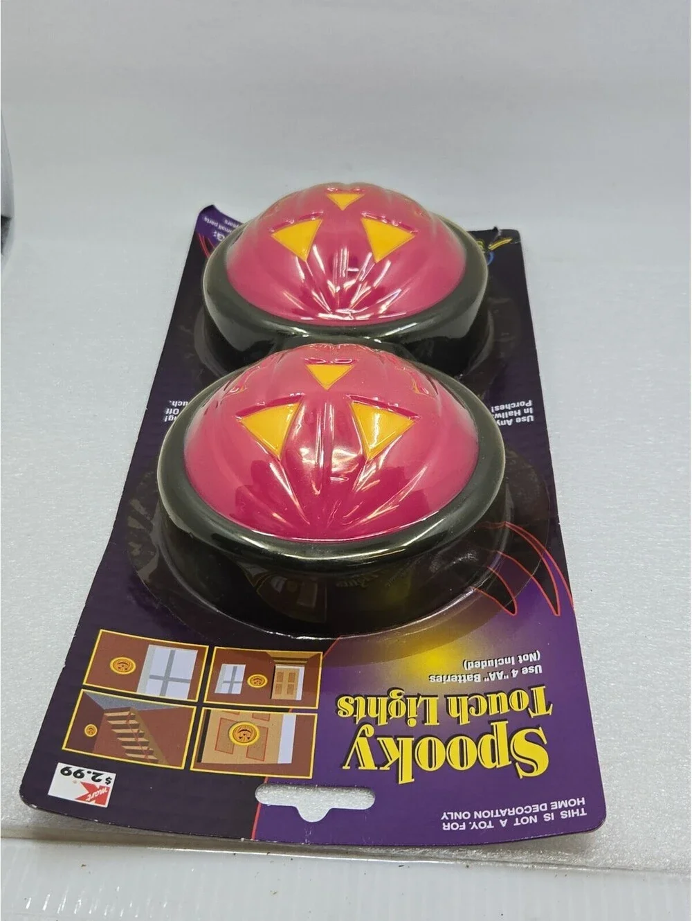 New NIP Vintage Kmart Halloween Spooky Pink Pumpkin Touch Lights NOS