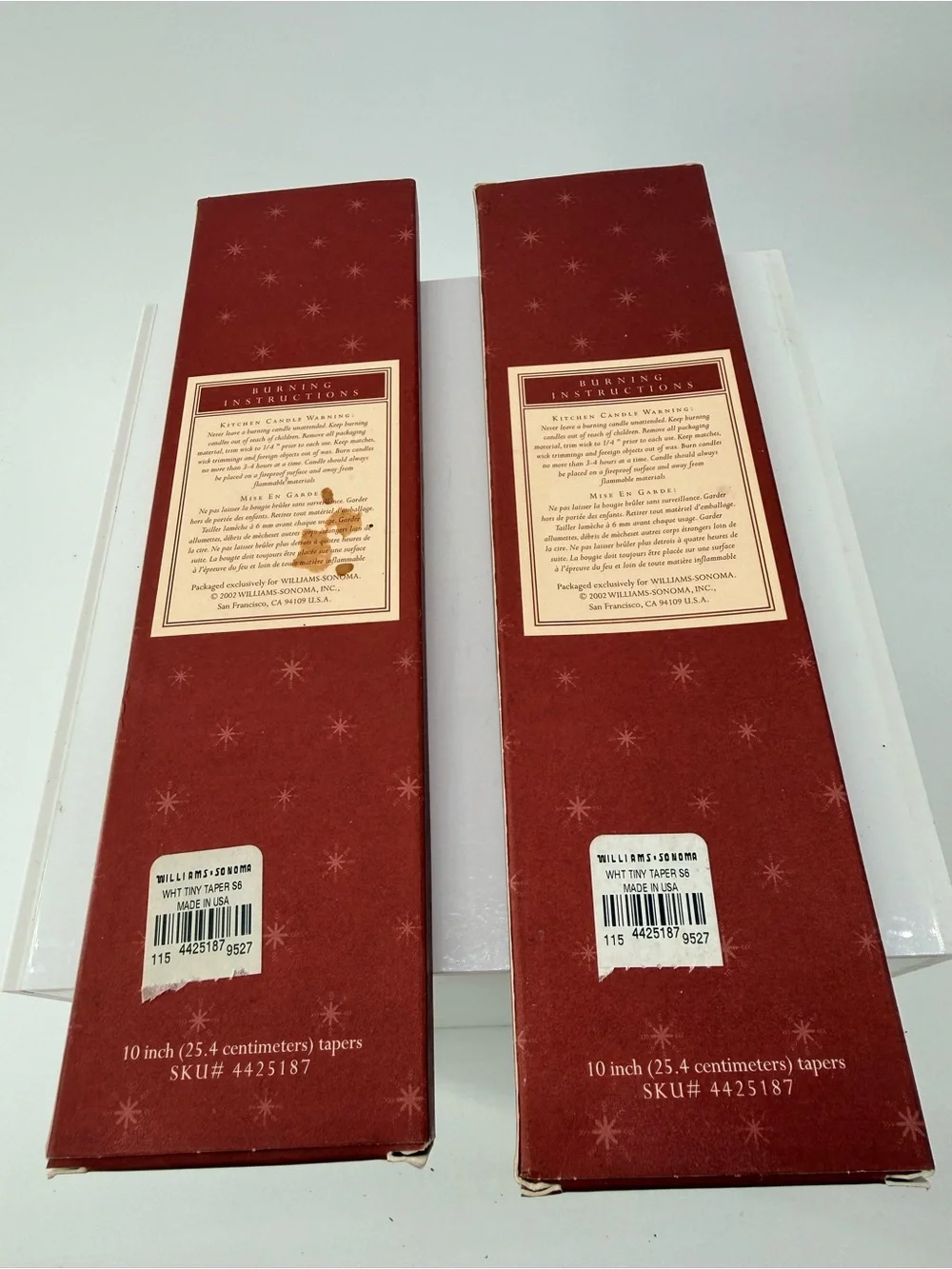 Williams Sonoma Ivory Holiday Tiny Tapers (Set of 2 Boxes)