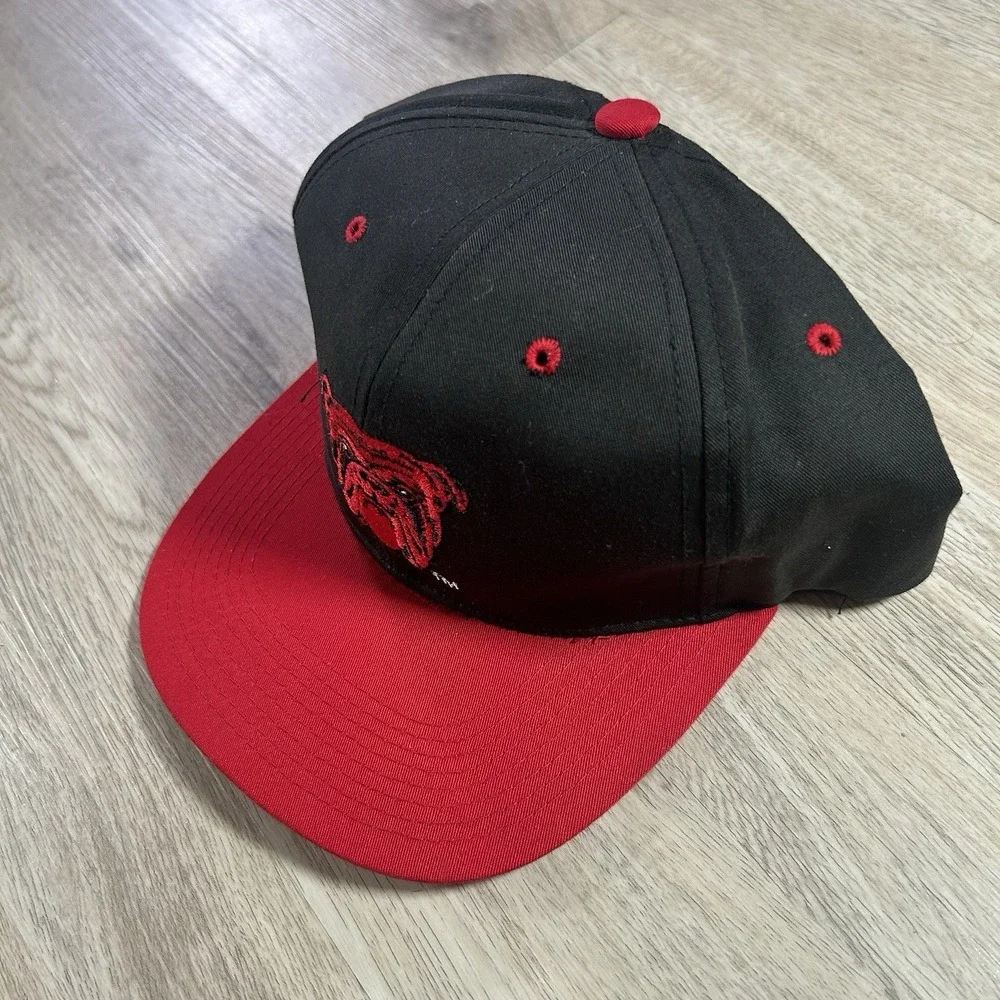 VTG‎ Red Dog Snapback Hat Beer Black Red Adjustable Retro 90s Cap