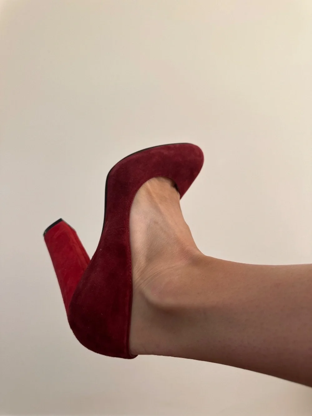 Red Suede Pumps