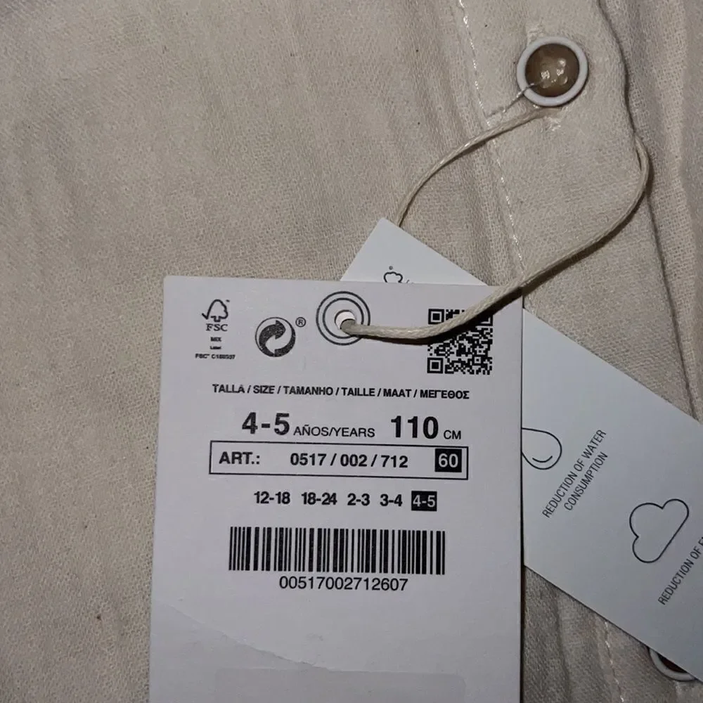 ZARA Kids | Ecru | CORDUROY POCKET SHIRT