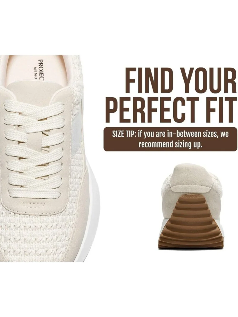 🆕Project Cloud Women's Apricot Sneakers Memory Foam Lightweight Lace Up