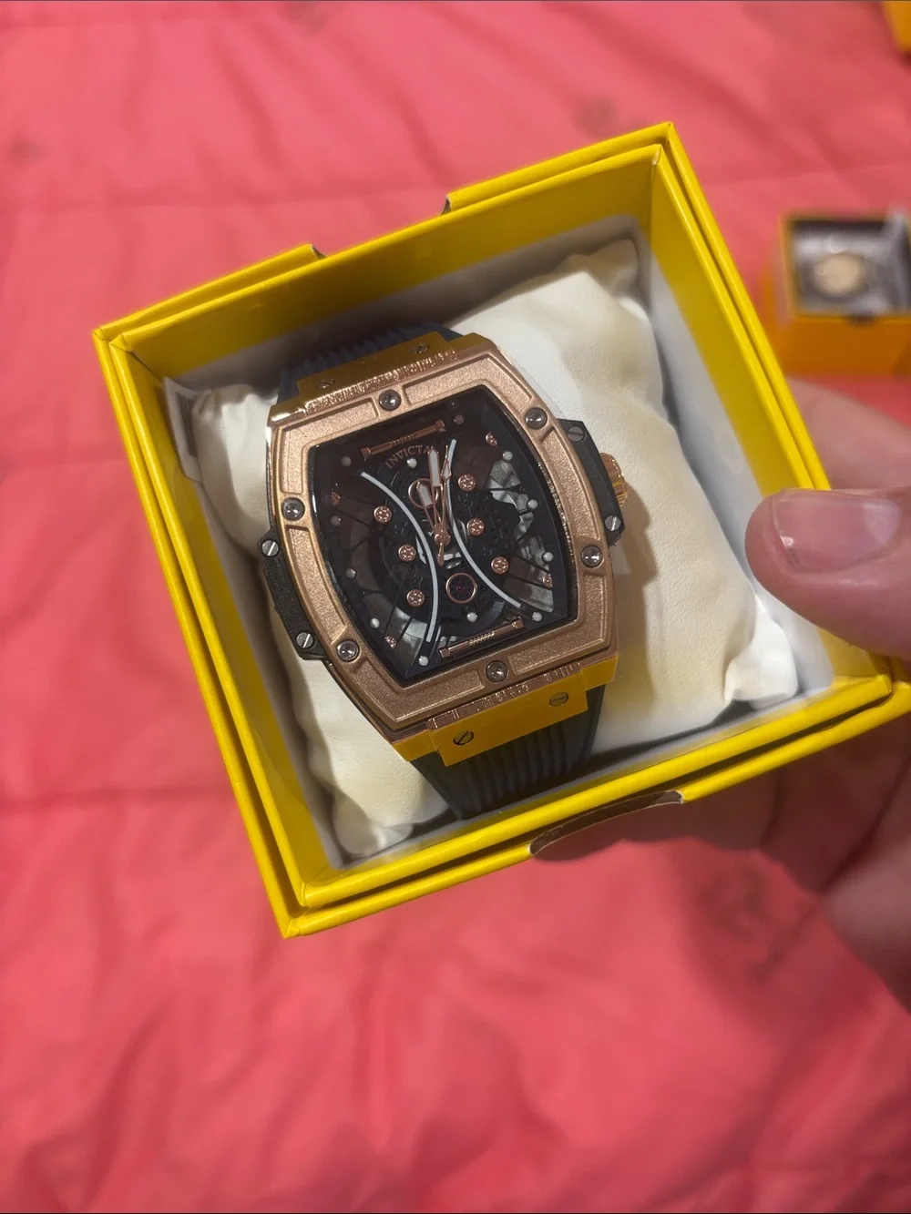 Men's Rose Gold and Black Sport Watch - Invicta