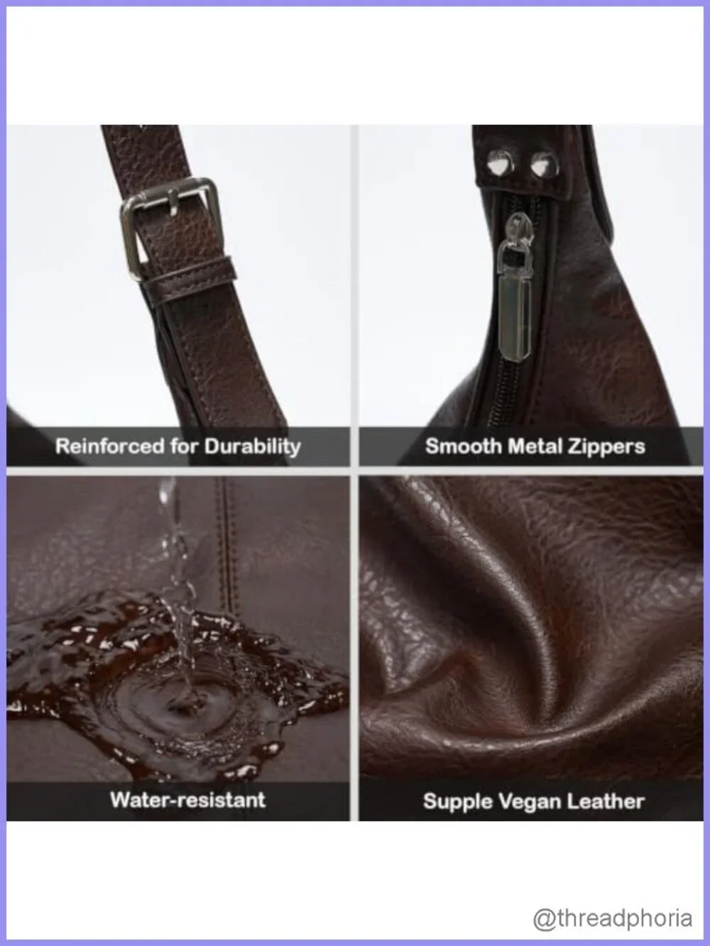 Large Vegan Leather Hobo Bag Slouchy Shoulder Purse Work Tote