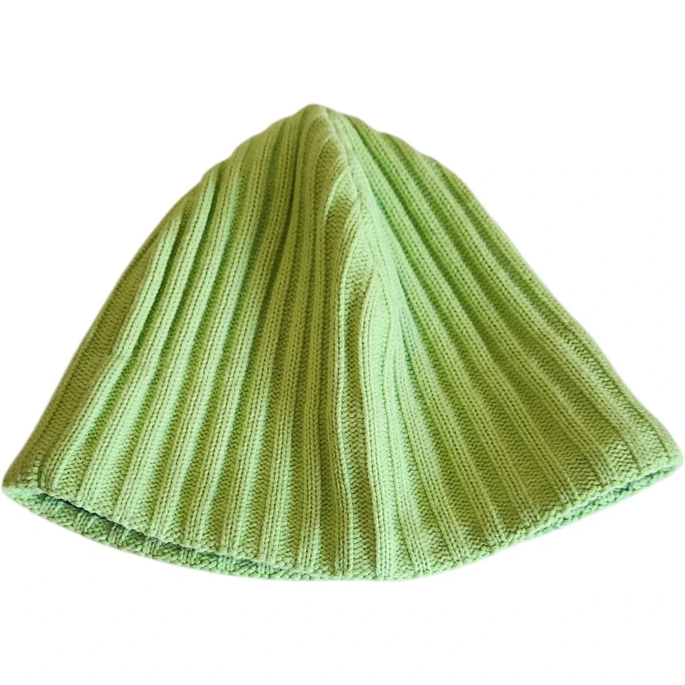 Bula Lime Green Ribbed Knit Fleece Lined Winter Beanie Hat Made in‎ Canada
