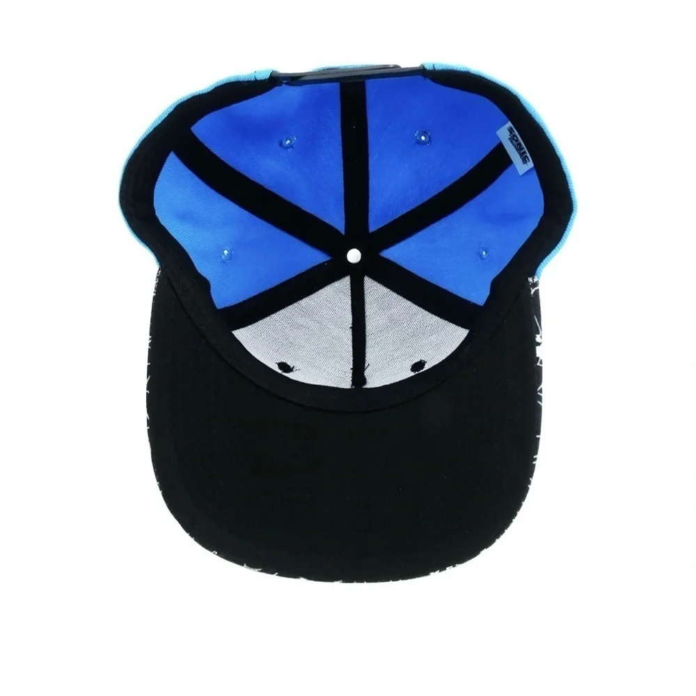 Sonic the Hedgehog Baseball Cap, Adjustable Snapback Hat with Flat Brim, Black