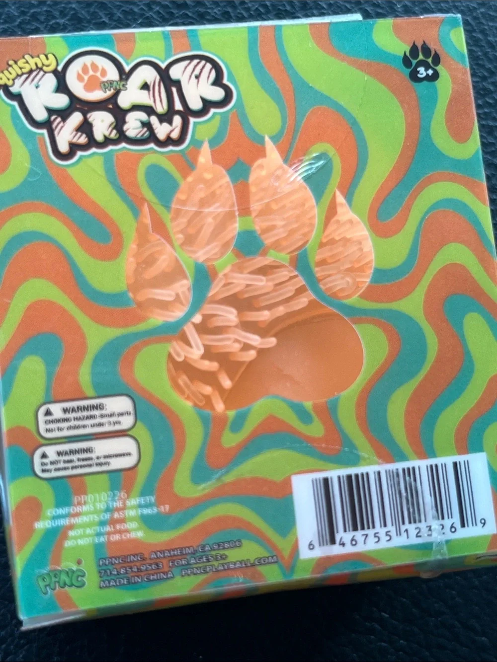 Super Squish Orange Paw Stress Toy