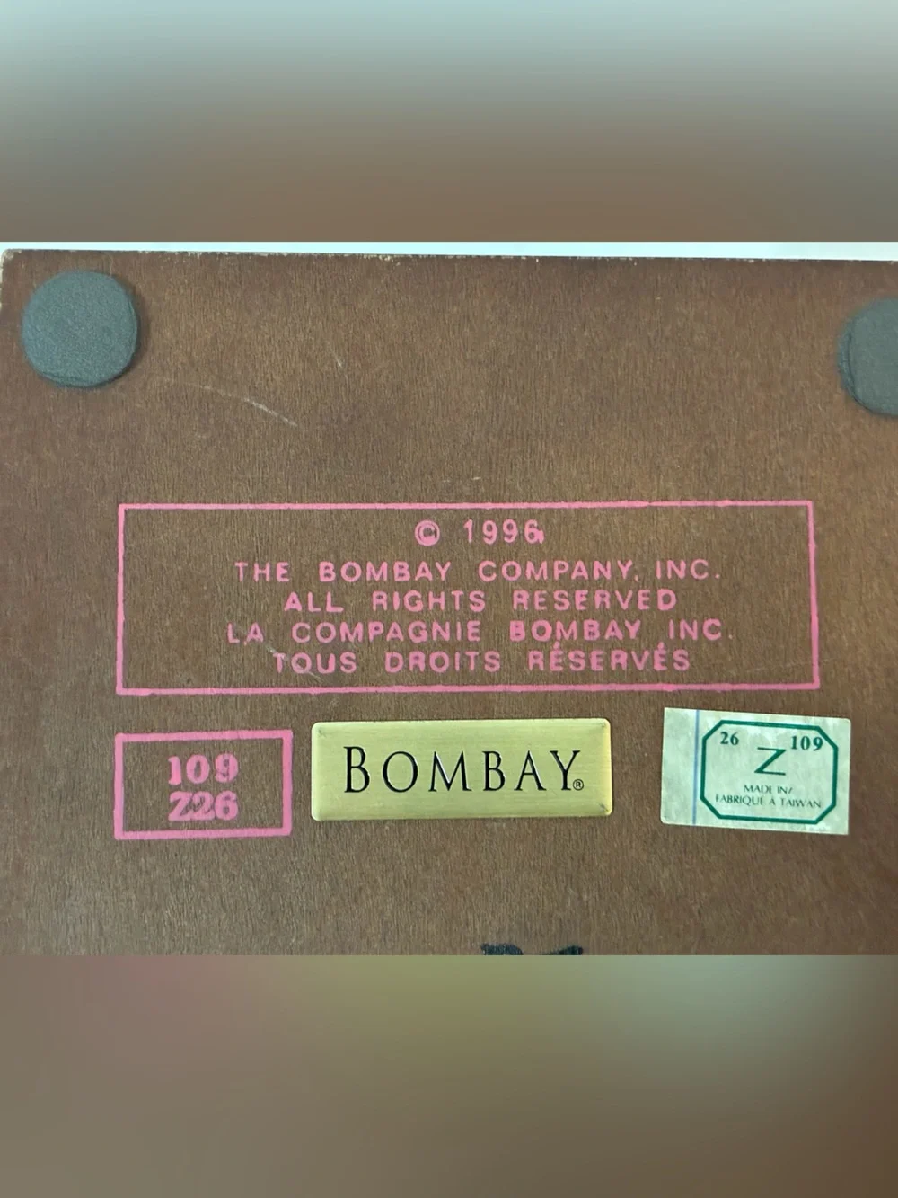 The Bombay Company elegant dark