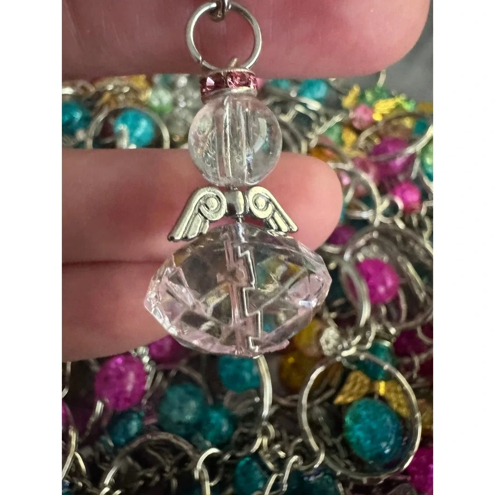 Angel Keychains Bulk Lot Crackle Bead Charms Silver Gold Wings Over 1 lbs