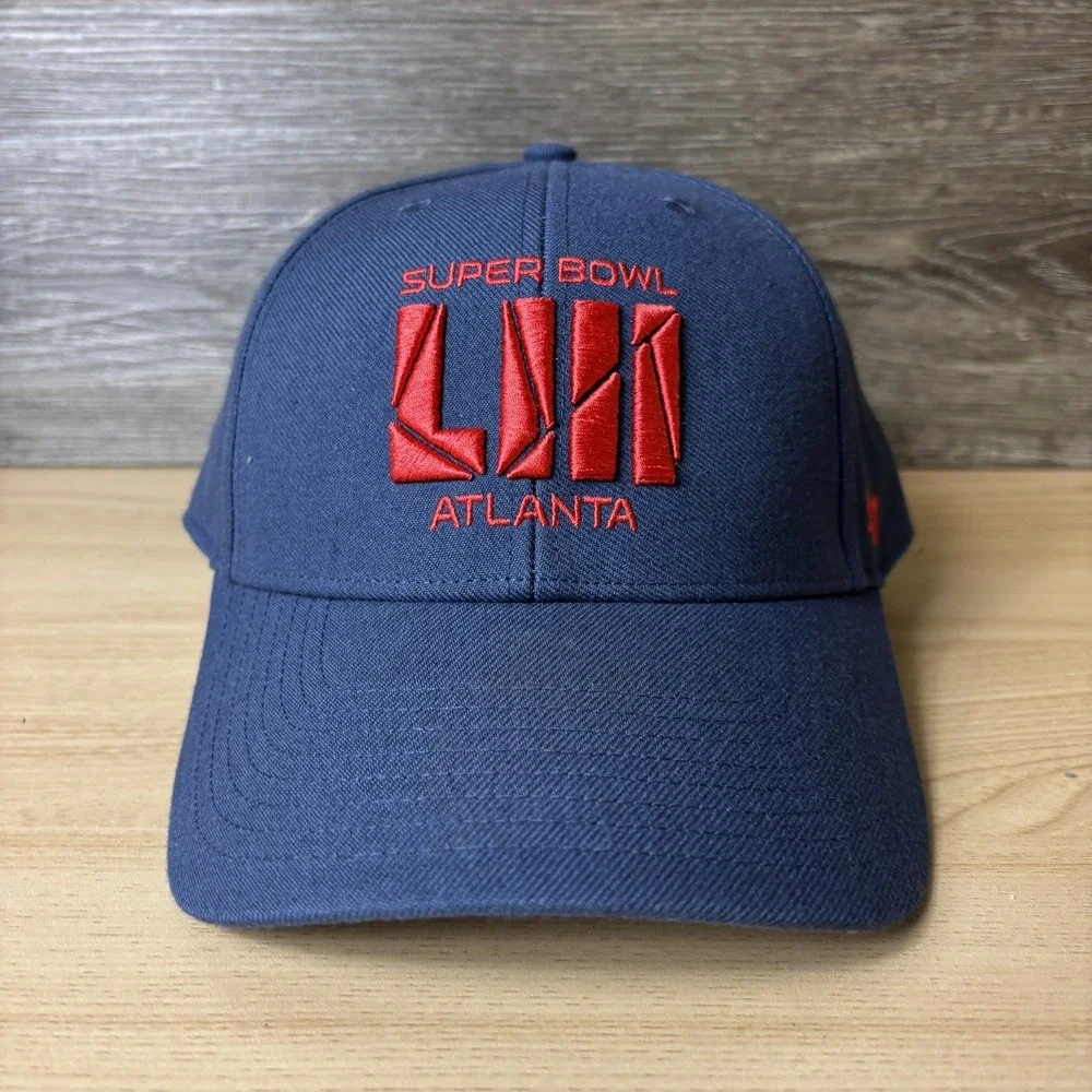 Super Bowl LIII Hat Cap Strap Back Blue Red NFL Football Atlanta Mens 47 Brand