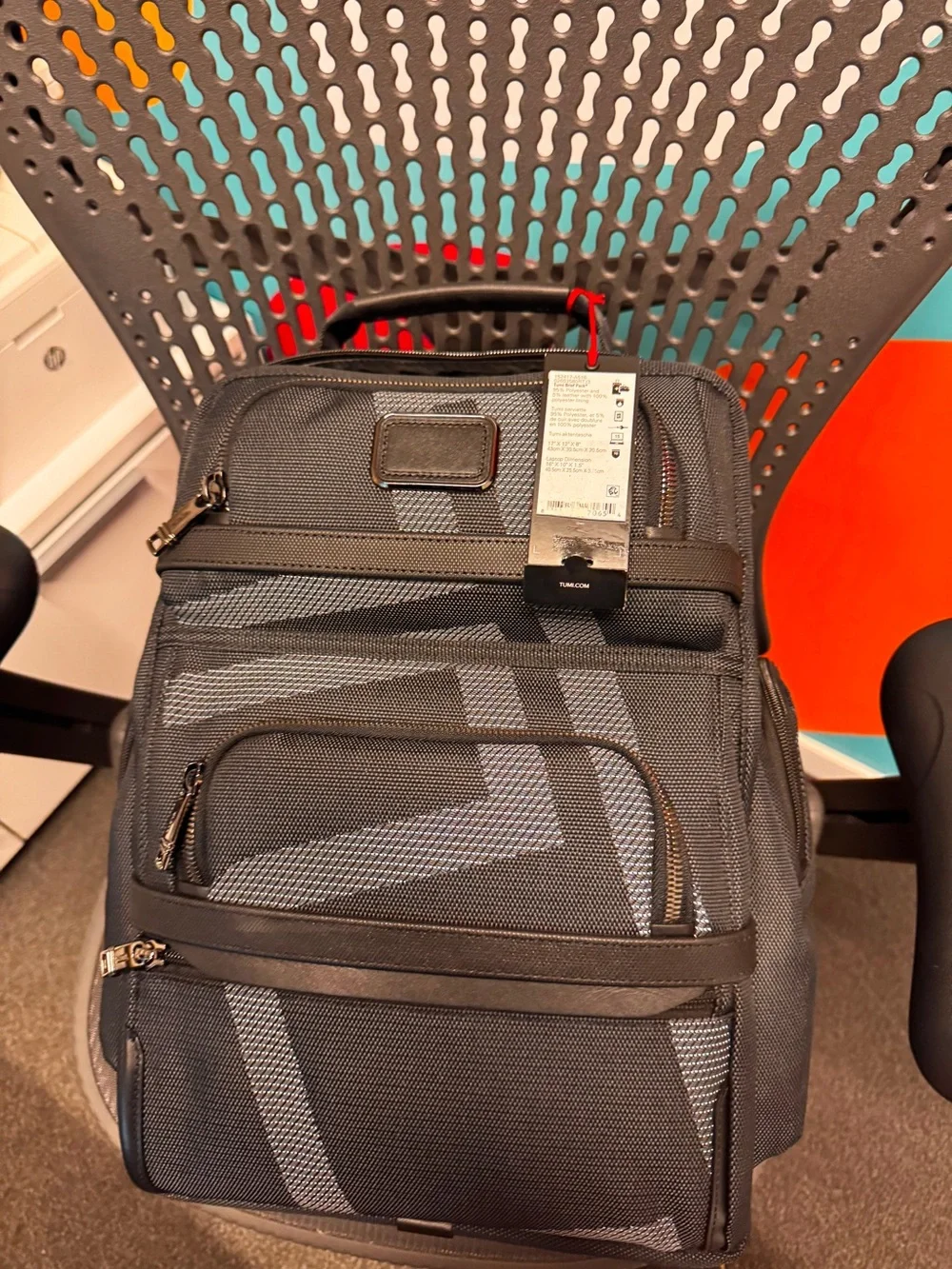 NWT Tumi ALPHA 17” Brief Pack Laptop Backpack - REFLECTIVE TUMI JACQUARD