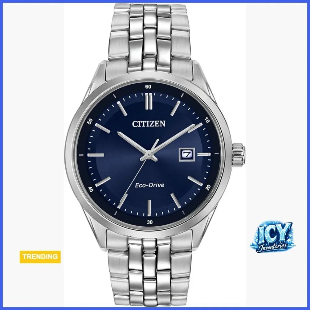 Eco-Drive Watch with Sapphire Crystal, Silver-Tone Stainless Steel