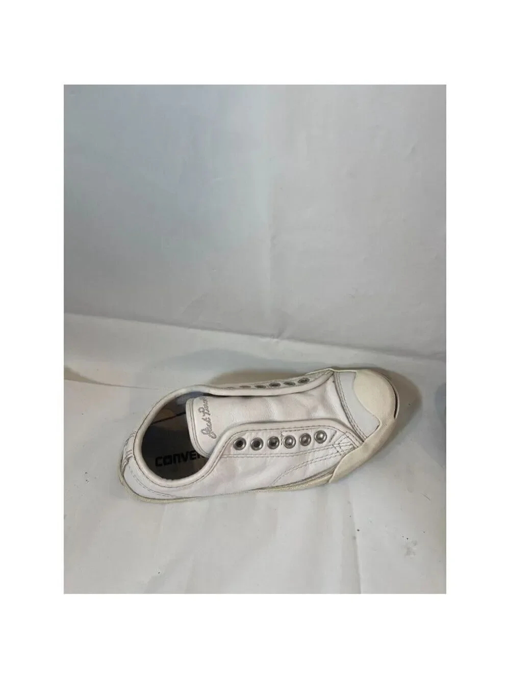Womens Size 5.5 CONVERSE JACK PURCELL White Leather Athletic Sneakers Shoes