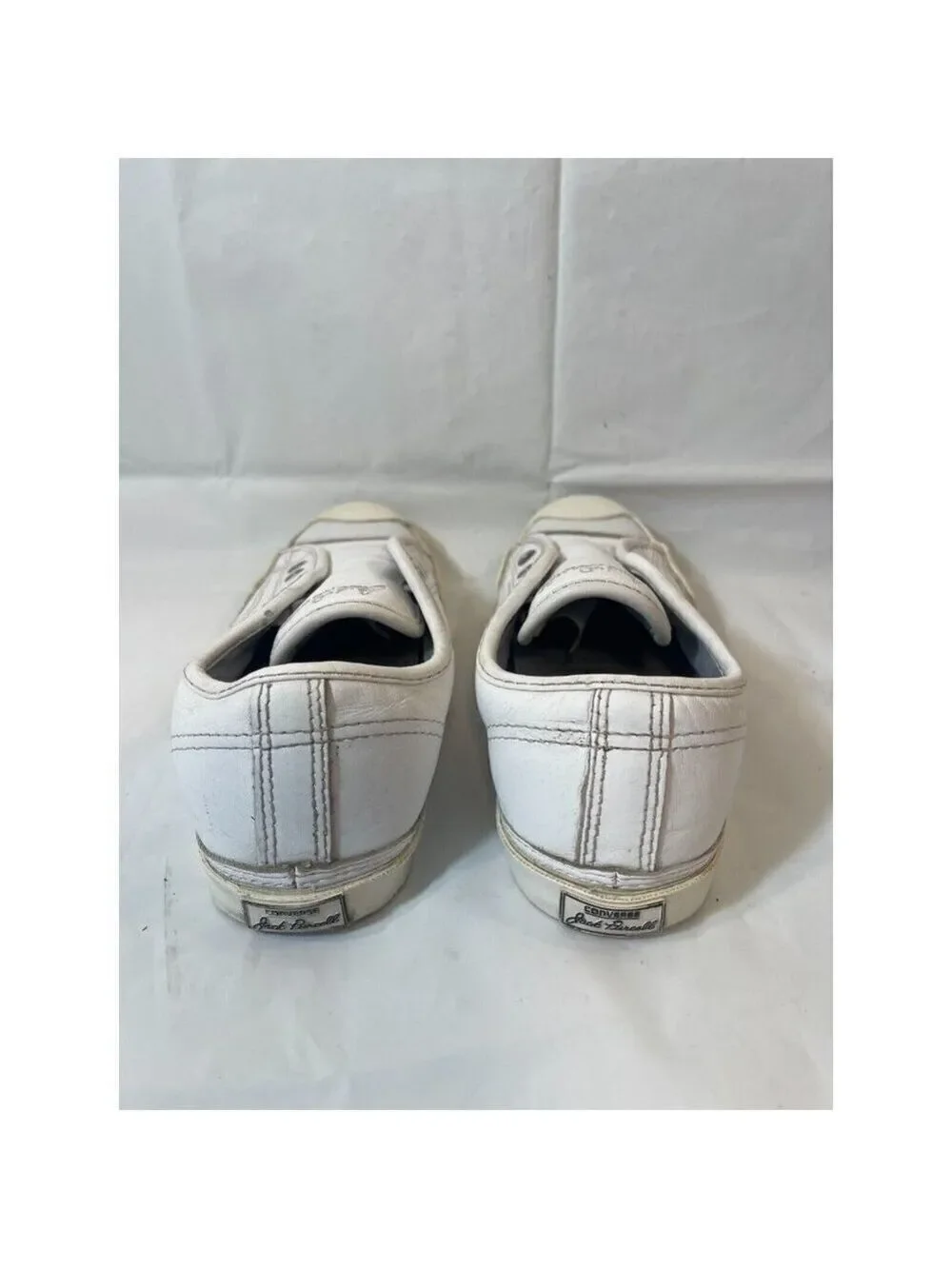 Womens Size 5.5 CONVERSE JACK PURCELL White Leather Athletic Sneakers Shoes