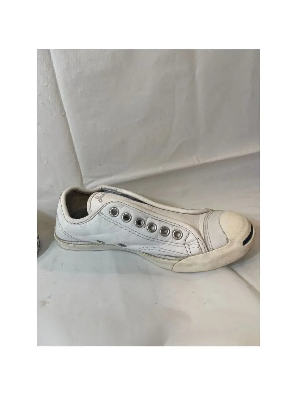 Womens Size 5.5 CONVERSE JACK PURCELL White Leather Athletic Sneakers Shoes