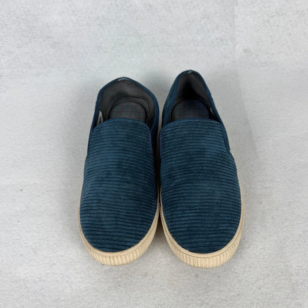 TOMS Slip On Sneakers Womens 6‎ UK 4 Corduroy Low Top Navy Blue Casual Summer