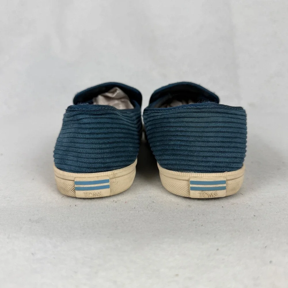 TOMS Slip On Sneakers Womens 6‎ UK 4 Corduroy Low Top Navy Blue Casual Summer
