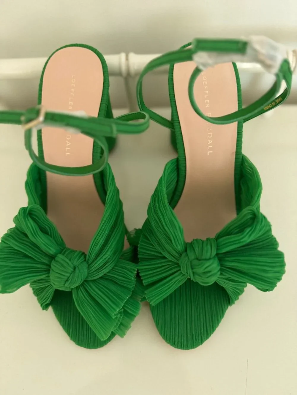 Loeffler Randall Camellia Green Pleated Bow Heel