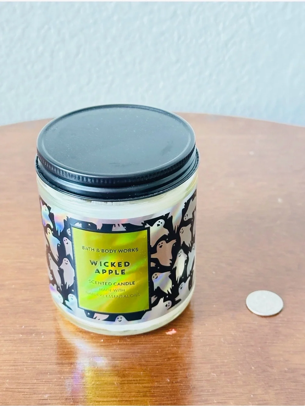 Bath & Body Works Wicked Apple Candle - Black, White, Green Label