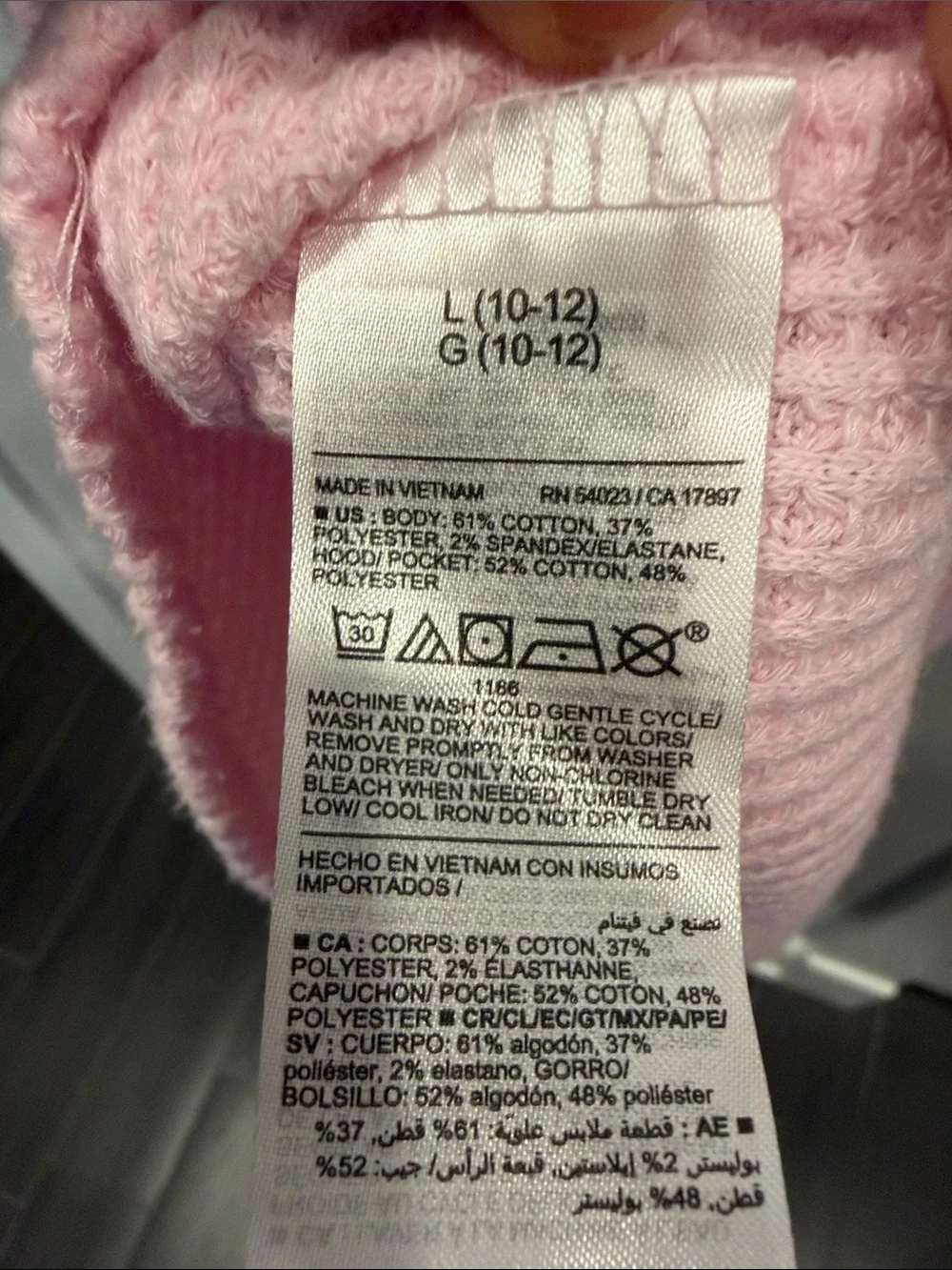 Old Navy Pink Hooded Waffle-Knit Button-Up Cardigan