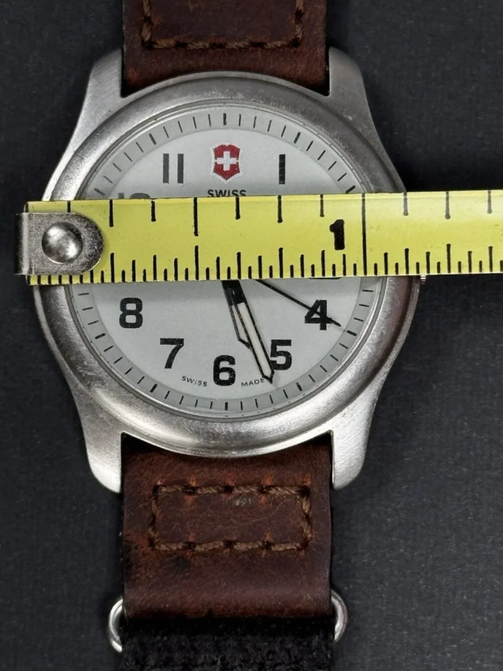 Vintage Swiss Army Brand Swiss Made Quartz Field Watch Date Stainless Steel 36mm