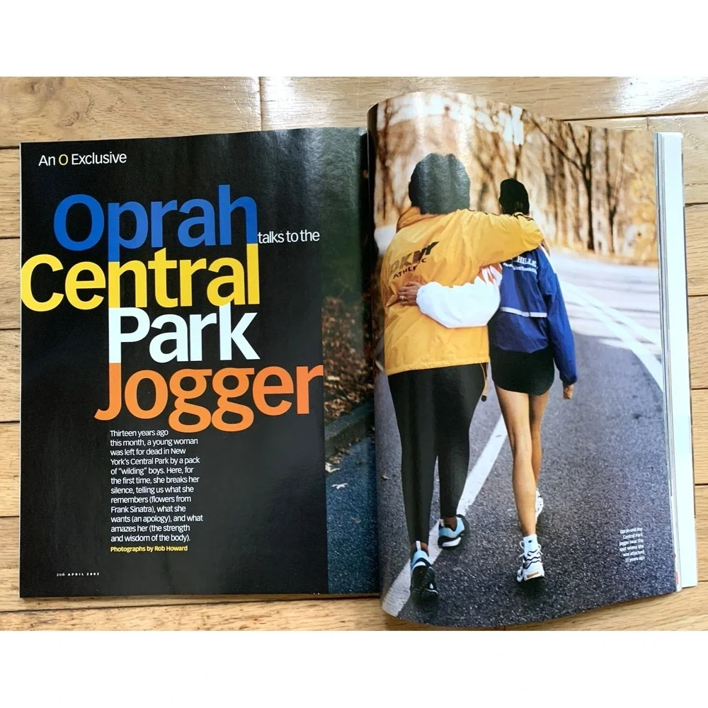 O The Oprah Magazine VOLUME 3, NUMBER 4, Central Park Jogger, April 2002