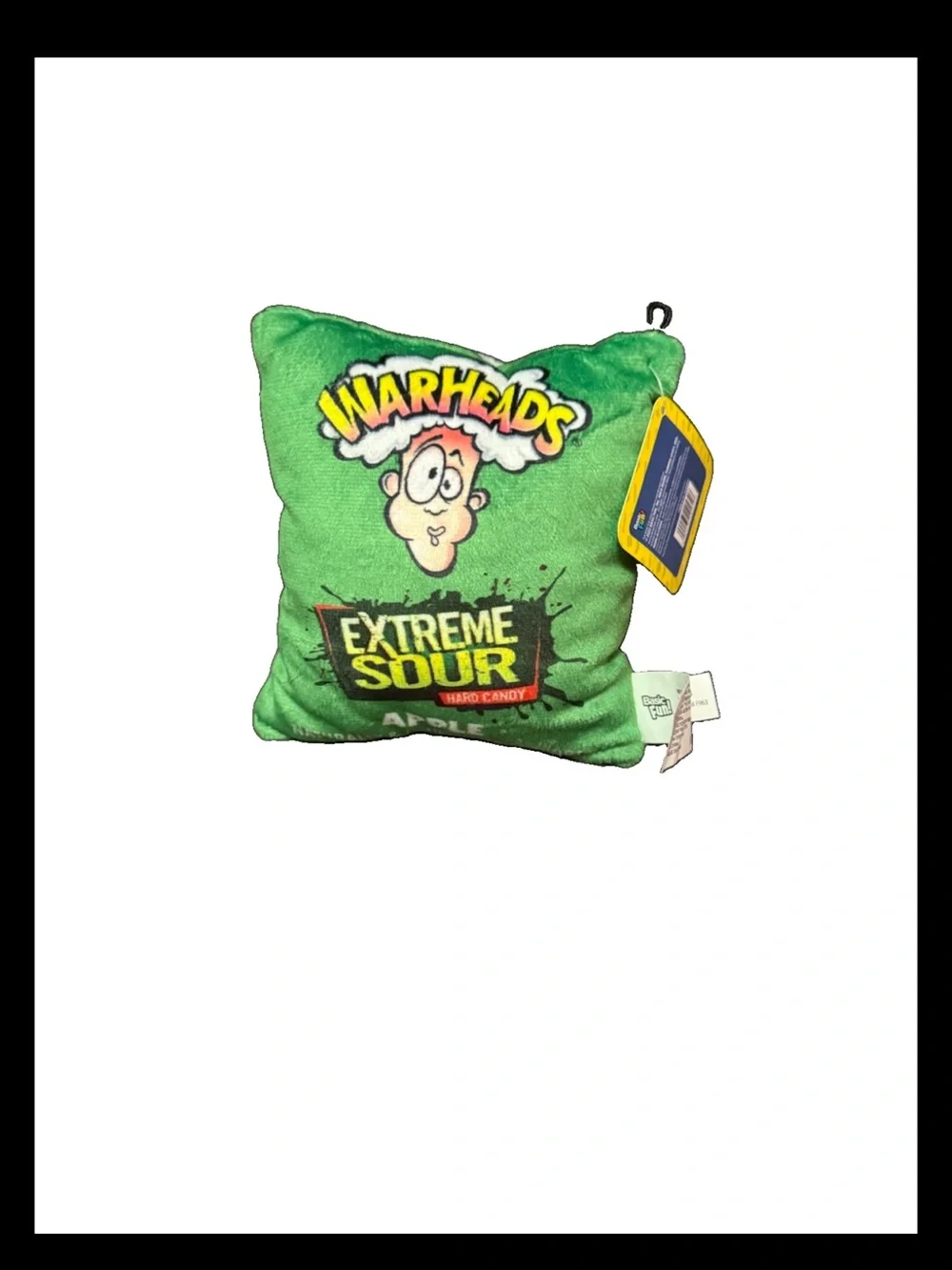 Warheads Pillow Plushy Green Extreme Sour Apple.     5” x 5” NWT