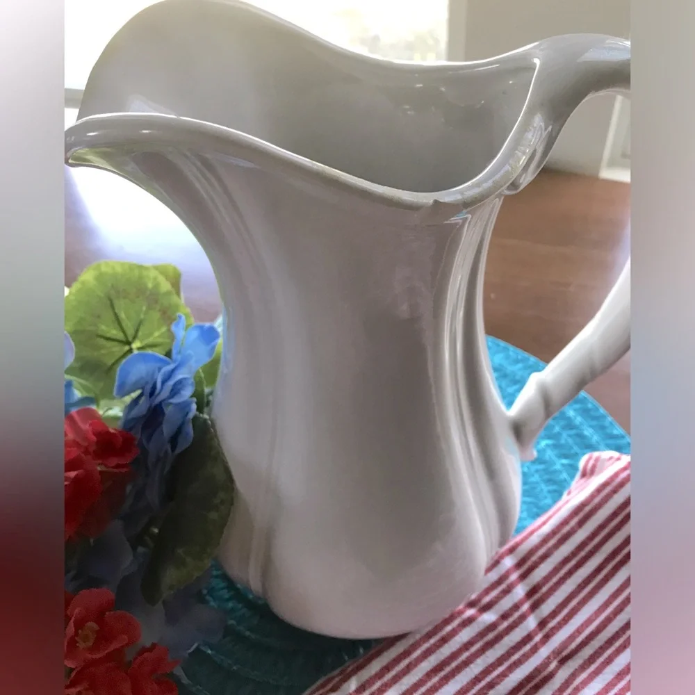 Farmhouse Pitcher Royal Haegar Vintage Cottage Classic White Quality Final Sale