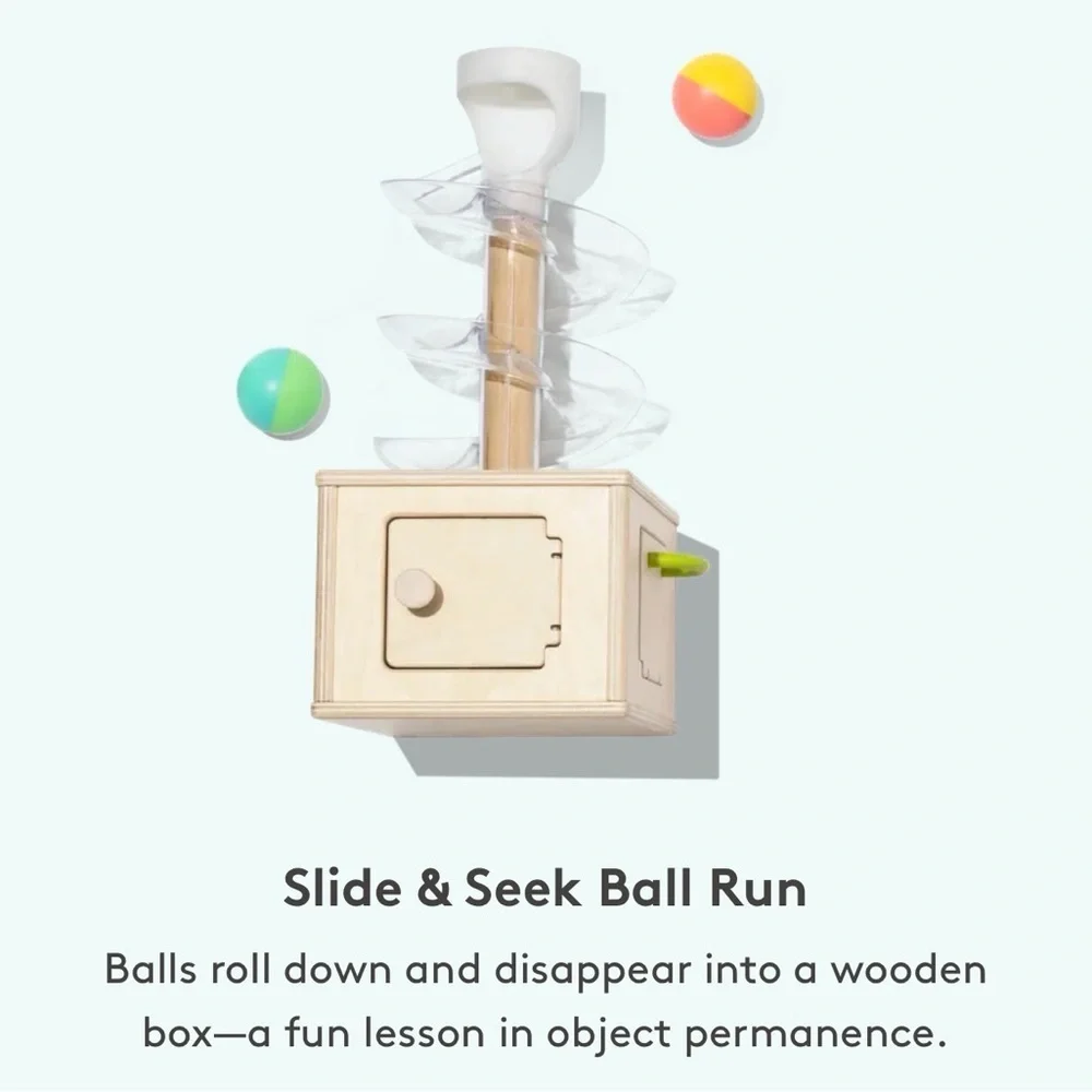 Lovevery Slide and Sleek Ball Run Wooden Montessori Toy
