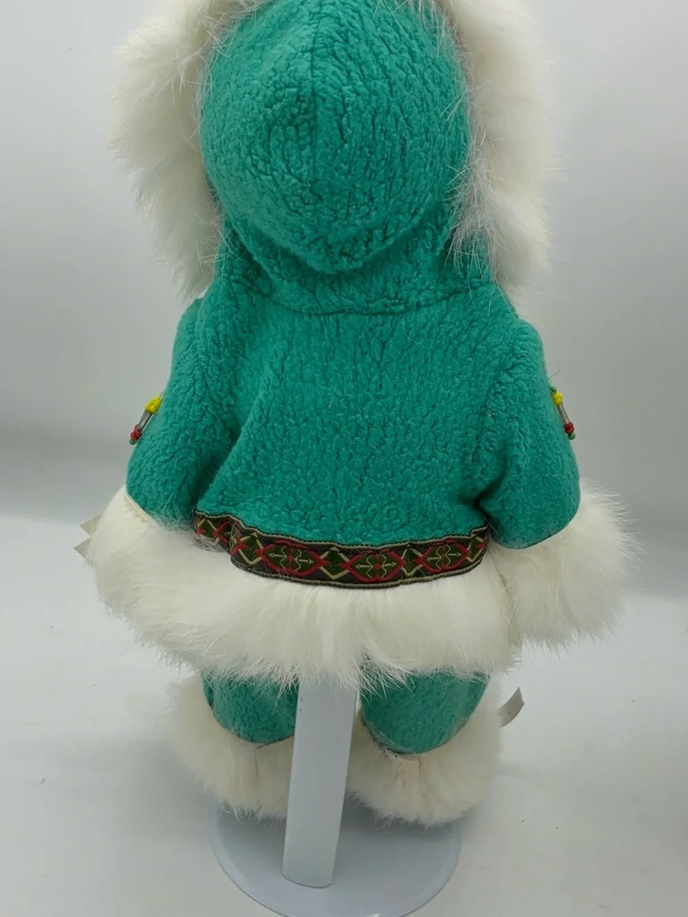 Set of 2 Porcelain Eskimo Dolls on Stand Alaskan Friends