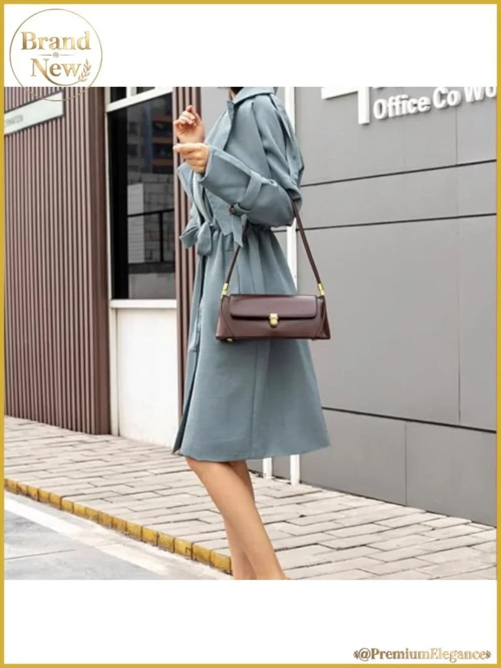 Vegan Leather Small Hobo Shoulder Bag with Gold Hardware