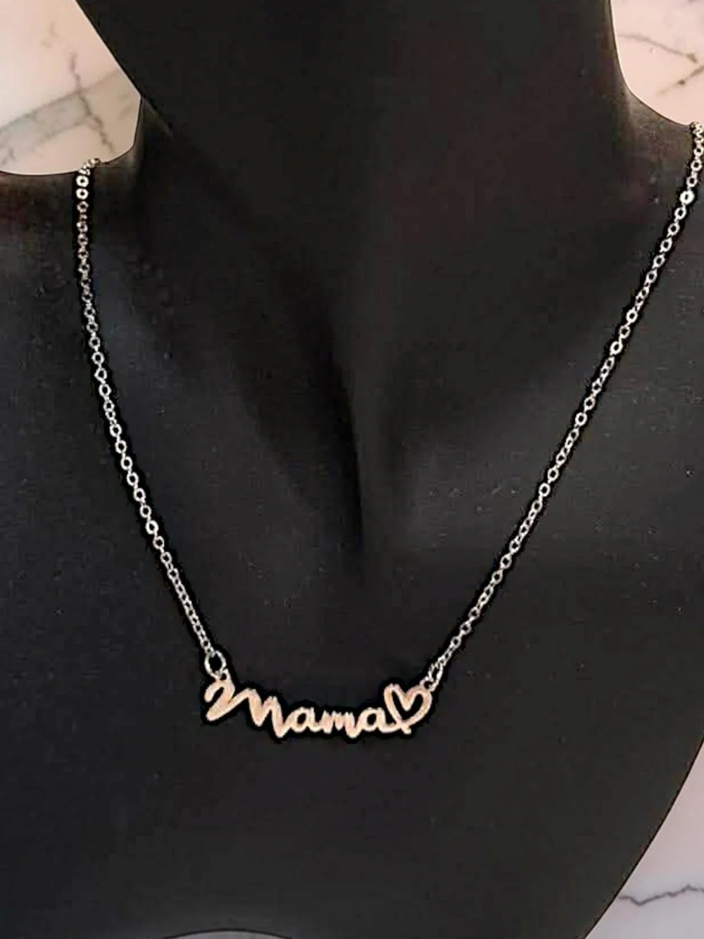 2pc Mama Heart Silver Necklace and Butterfly Charm Bracelet Set