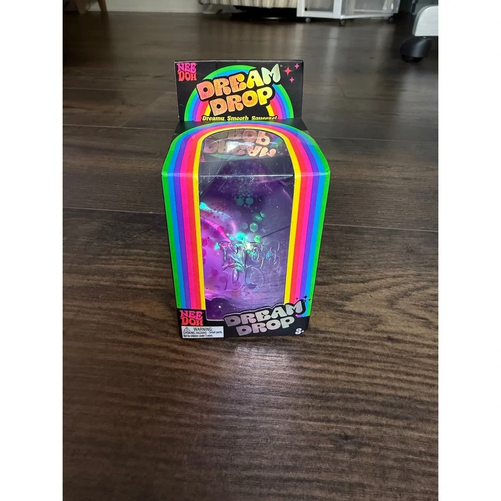 Schylling NeeDoh Dream Drop Purple Holographic Glitter Squishy Sensory Fidget