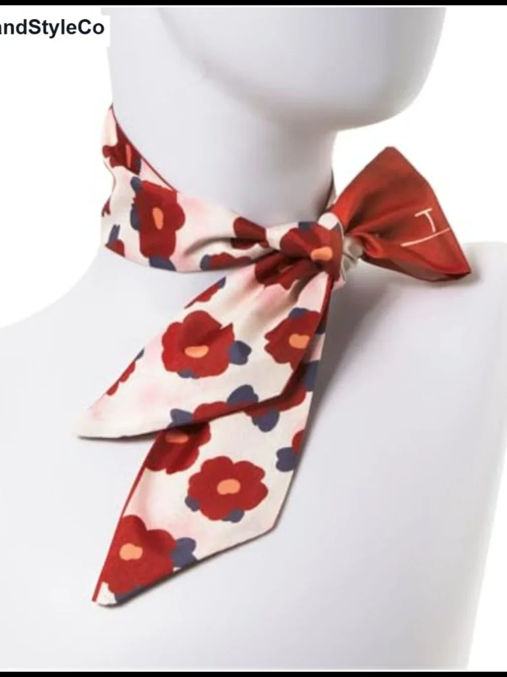4 Pack Skinny Twill Scarves, Narrow Scarf for Handbags & Hair, Floral Polka Dot