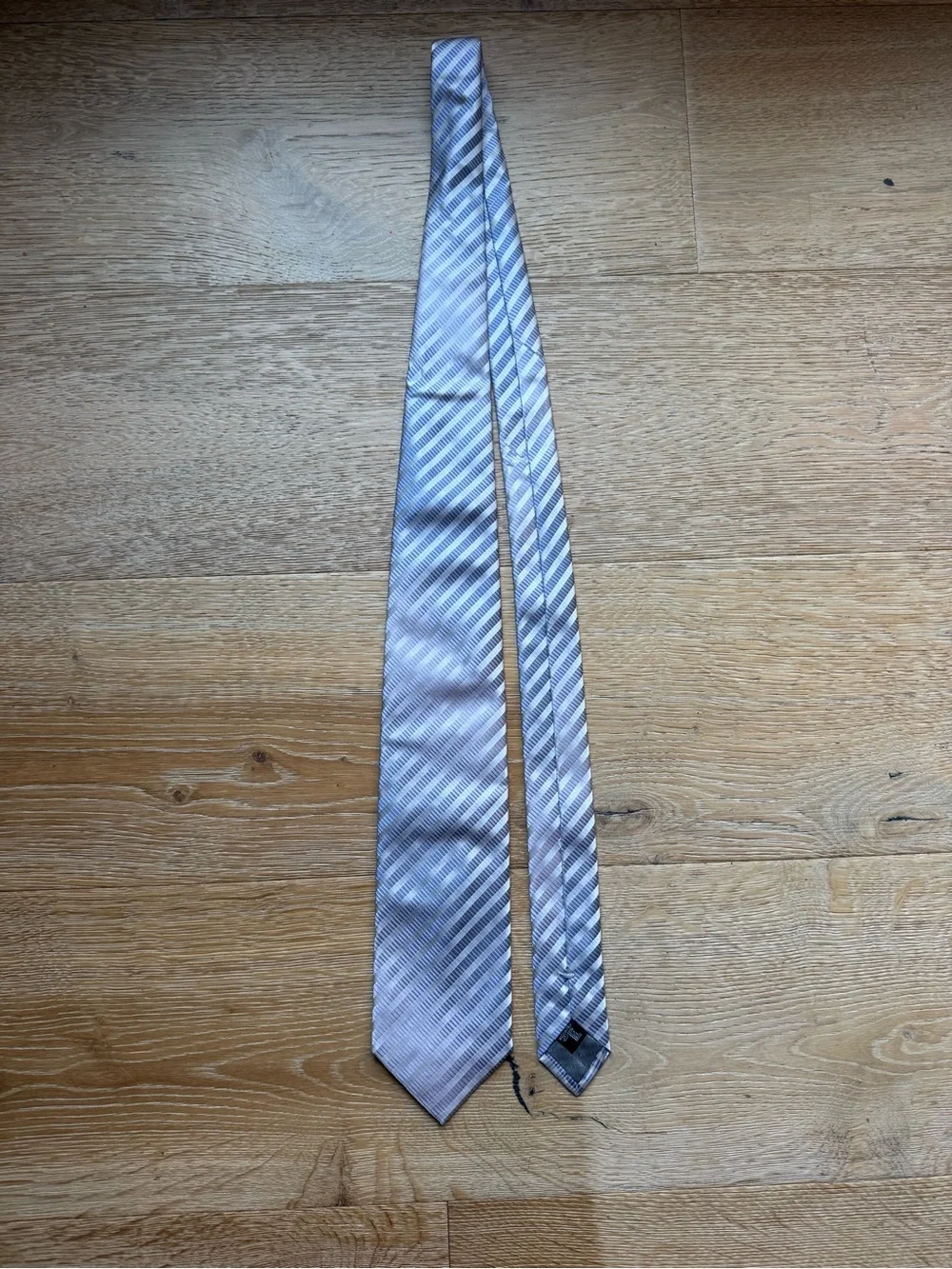 🔥 ARMANI NEW Tie Lavender/ White Striped SILK Made Italy Iridescent Price Firm!