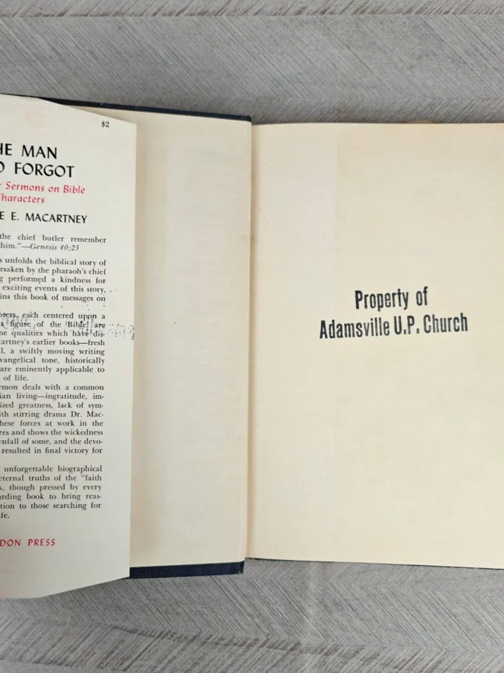 The Man Who Forgot Clarence E. Macartney Hardcover 1956 Bible Sermons