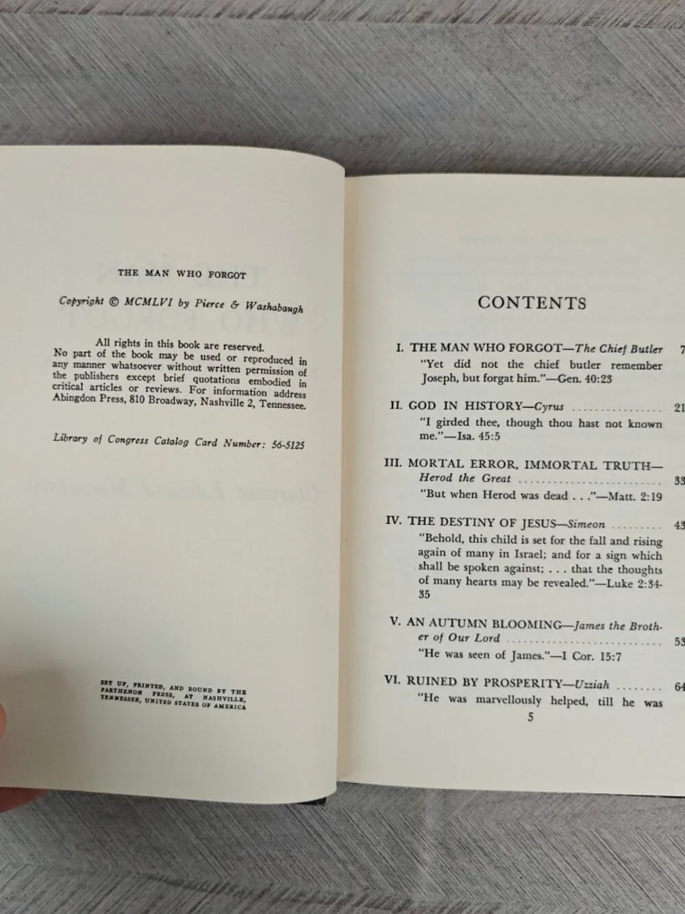 The Man Who Forgot Clarence E. Macartney Hardcover 1956 Bible Sermons