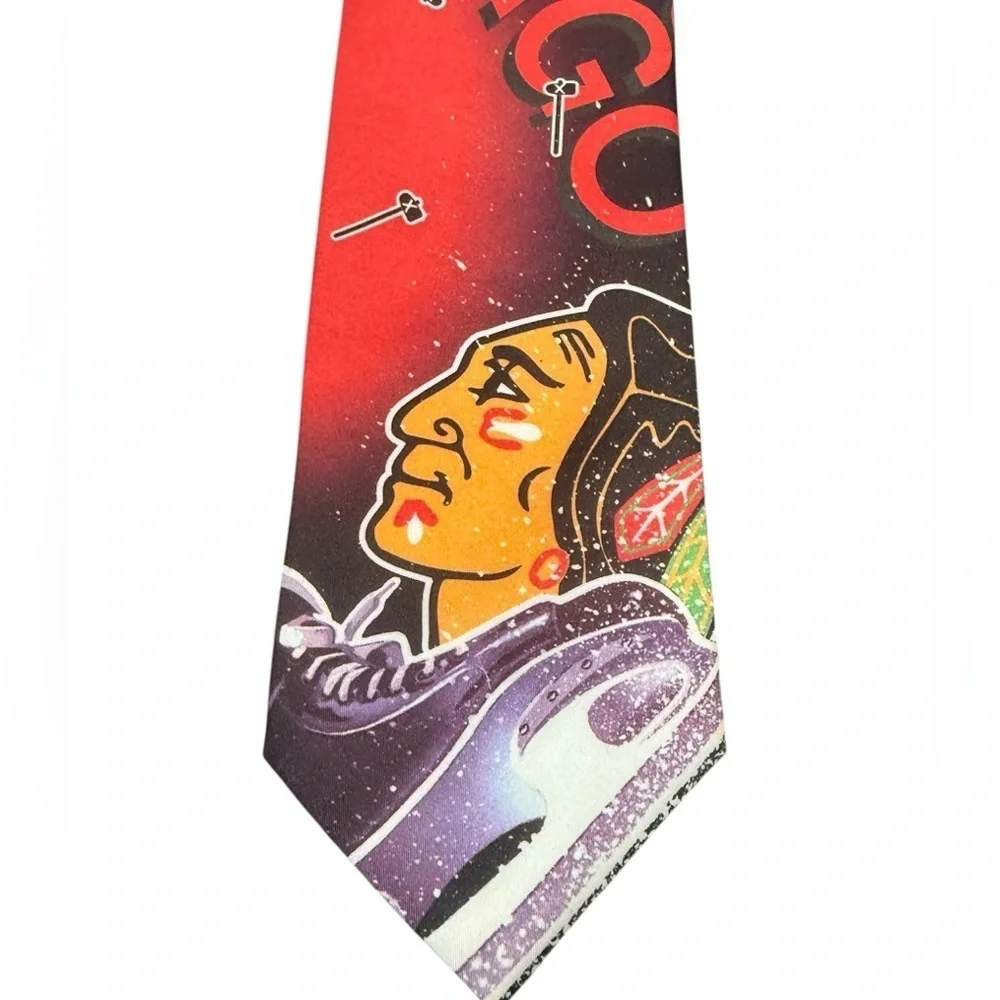 Chicago Blackhawks Ralph Marlin & Co. NHL 1994 Vintage Men’s Neck Tie Black, Red