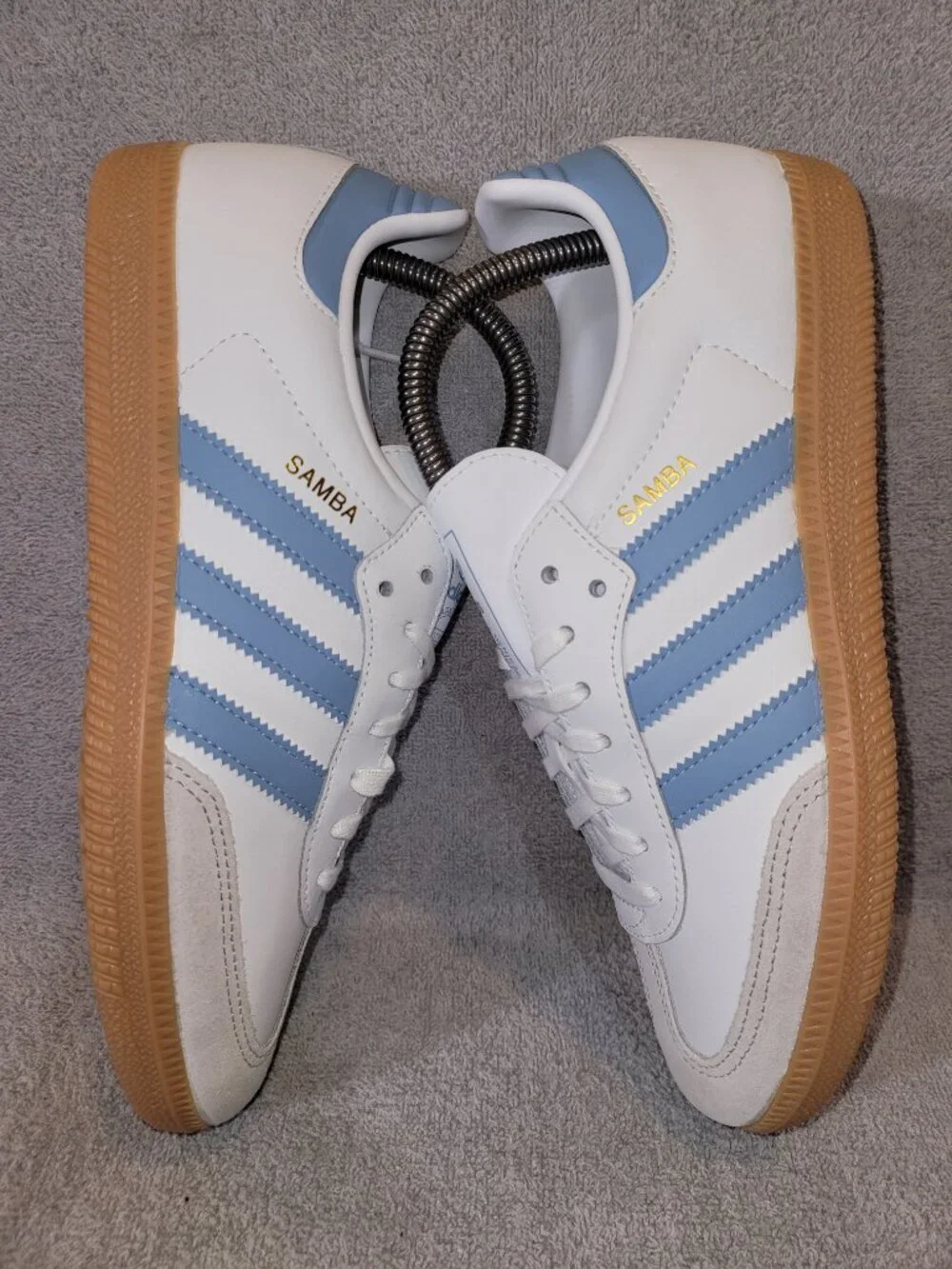 Adidas Samba OG Big Kids Size 7 White Ash Blue each exact