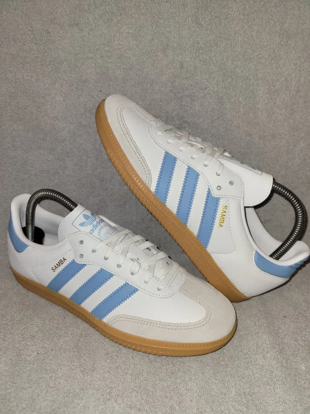 Adidas Samba OG Big Kids Size 7 White Ash Blue out any like
