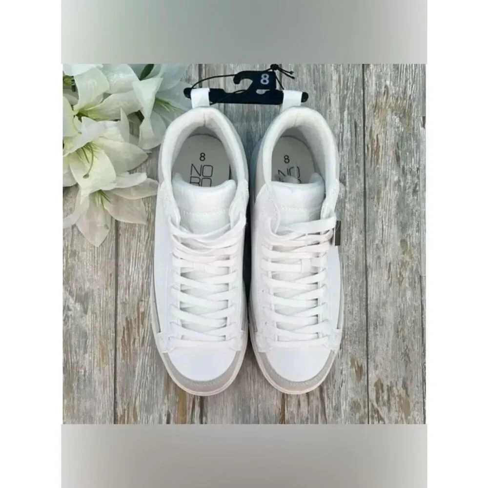 Women’s Casual Sporty High Top Sneakers Shoes White Size 8