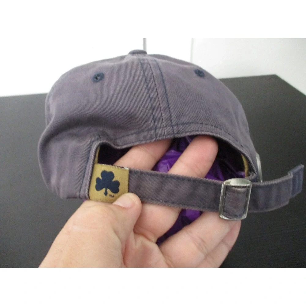 Notre Dame Fighting Irish Hat Cap Mens Strap Back Gray Top Of The World Logo
