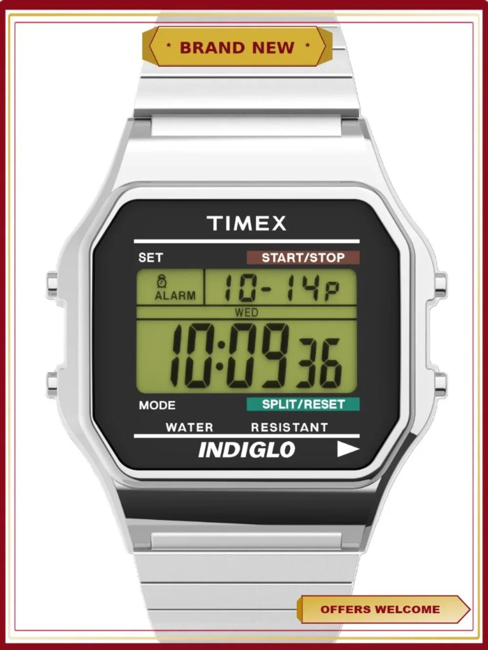 Men's Stainless Steel Expansion Band Wristwatch