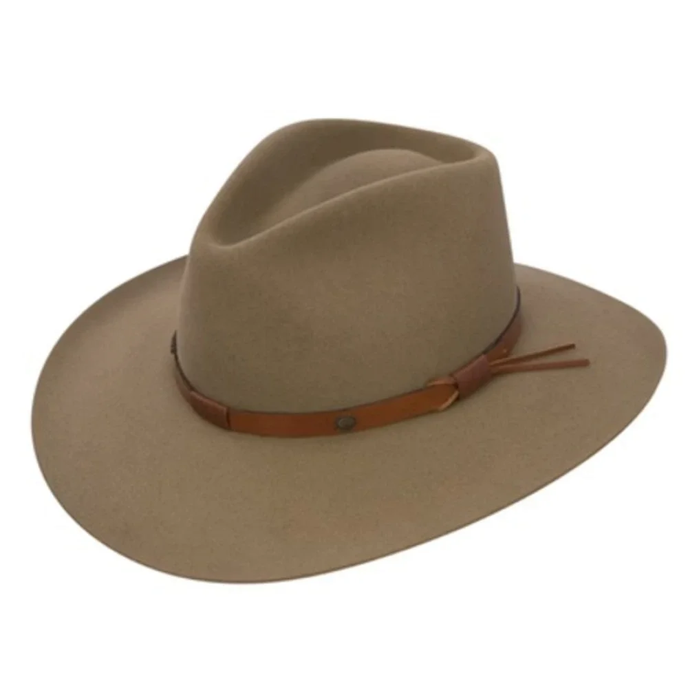 Stetson 5X Catera Mink Fur Felt Cowboy Hat Mens 7-3/8 Fitted 12 Bark Brown
