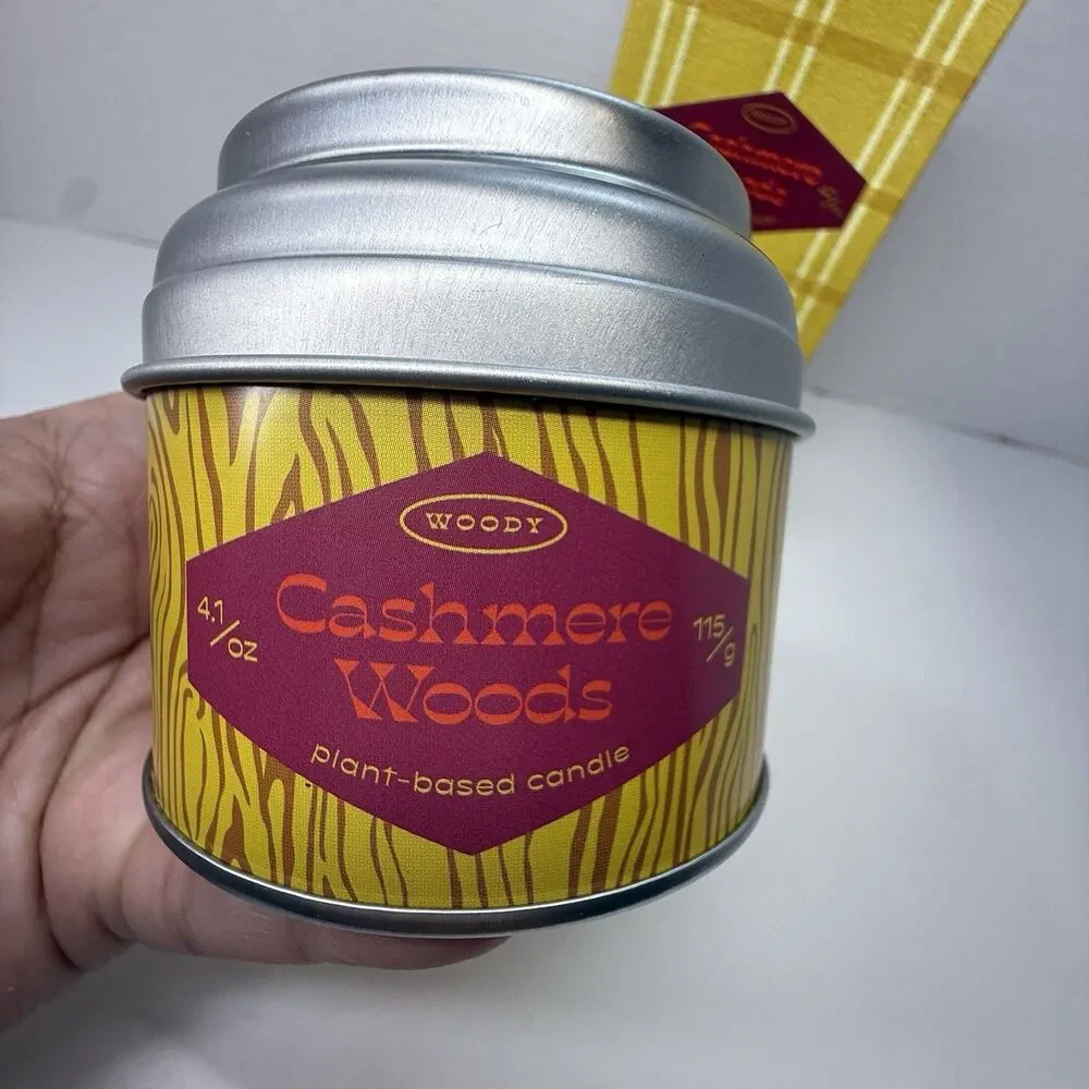 WOODY Cashmere Woods Plant Based Scented Soy Candle & Aromatic Diffuser Set New