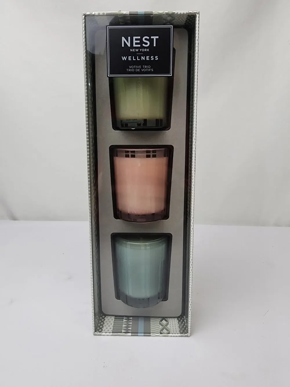 NEST 3 Scented Candle Wellness Votive Mint Eucalyptus Himalayan Salt Rosewater