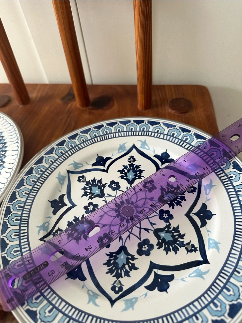 Set of 2 Williams Sonoma California Plate Blue White Silver Vintage