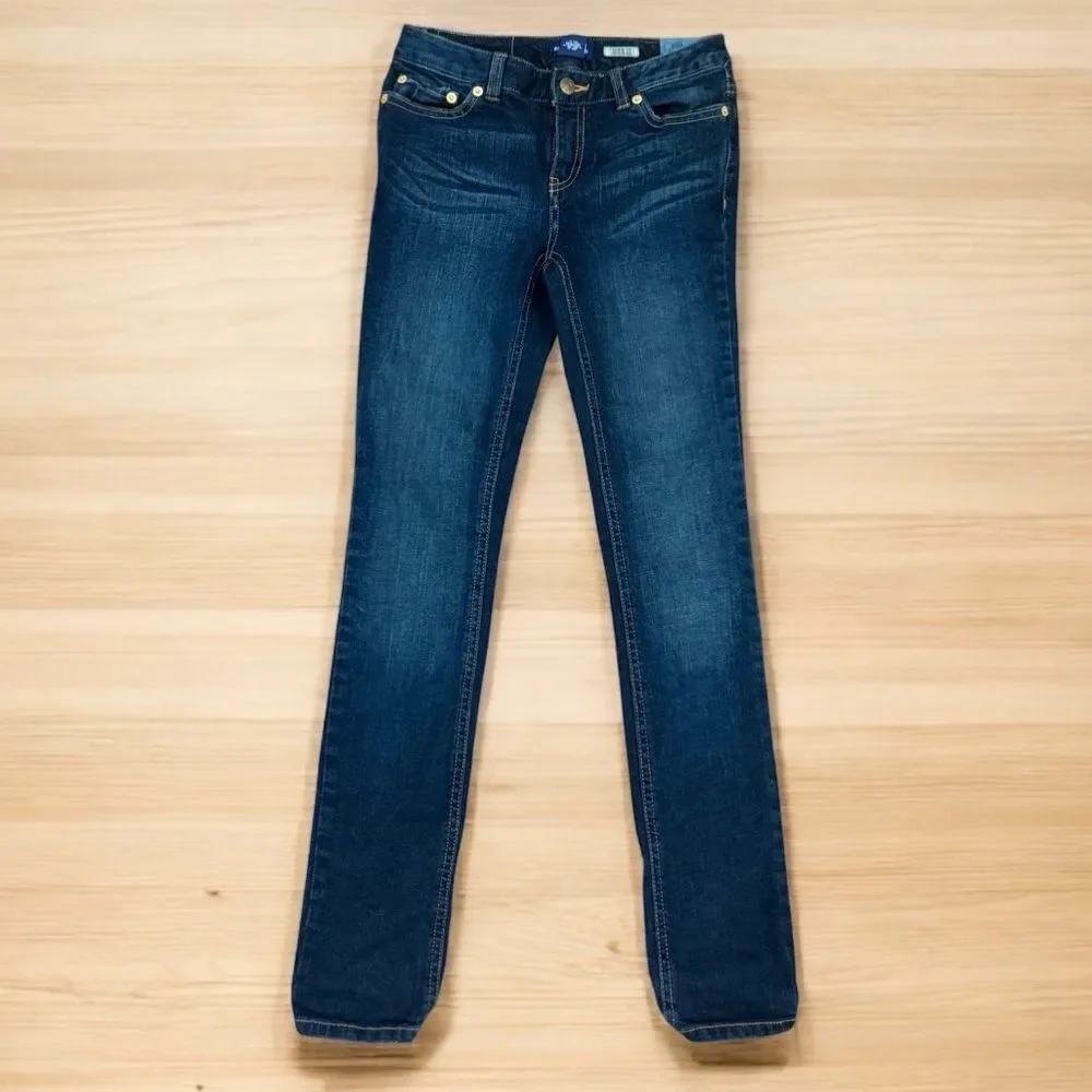 Ralph Lauren Girls Skinny Jeans Dark Wash Youth Size 12 NWT