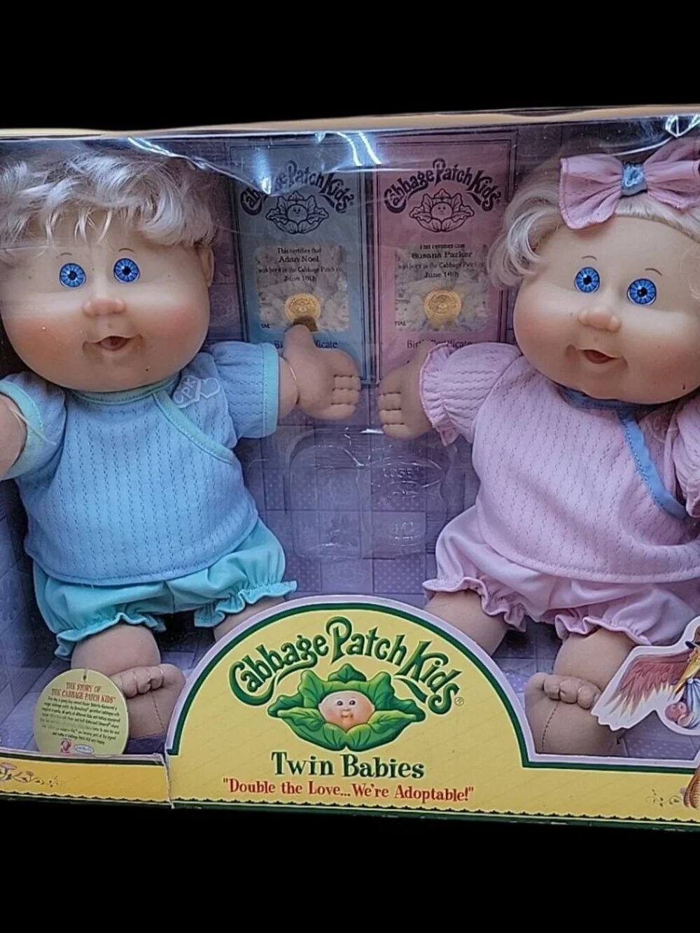 Cabbage Patch Kids 2005 Twin Babies Boy & Girl Blonde Blue Eyes